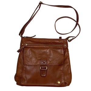 Leather Crossbody Bag Lederbuck Large Shirley Dark Brown Buckle Messenger Oiled